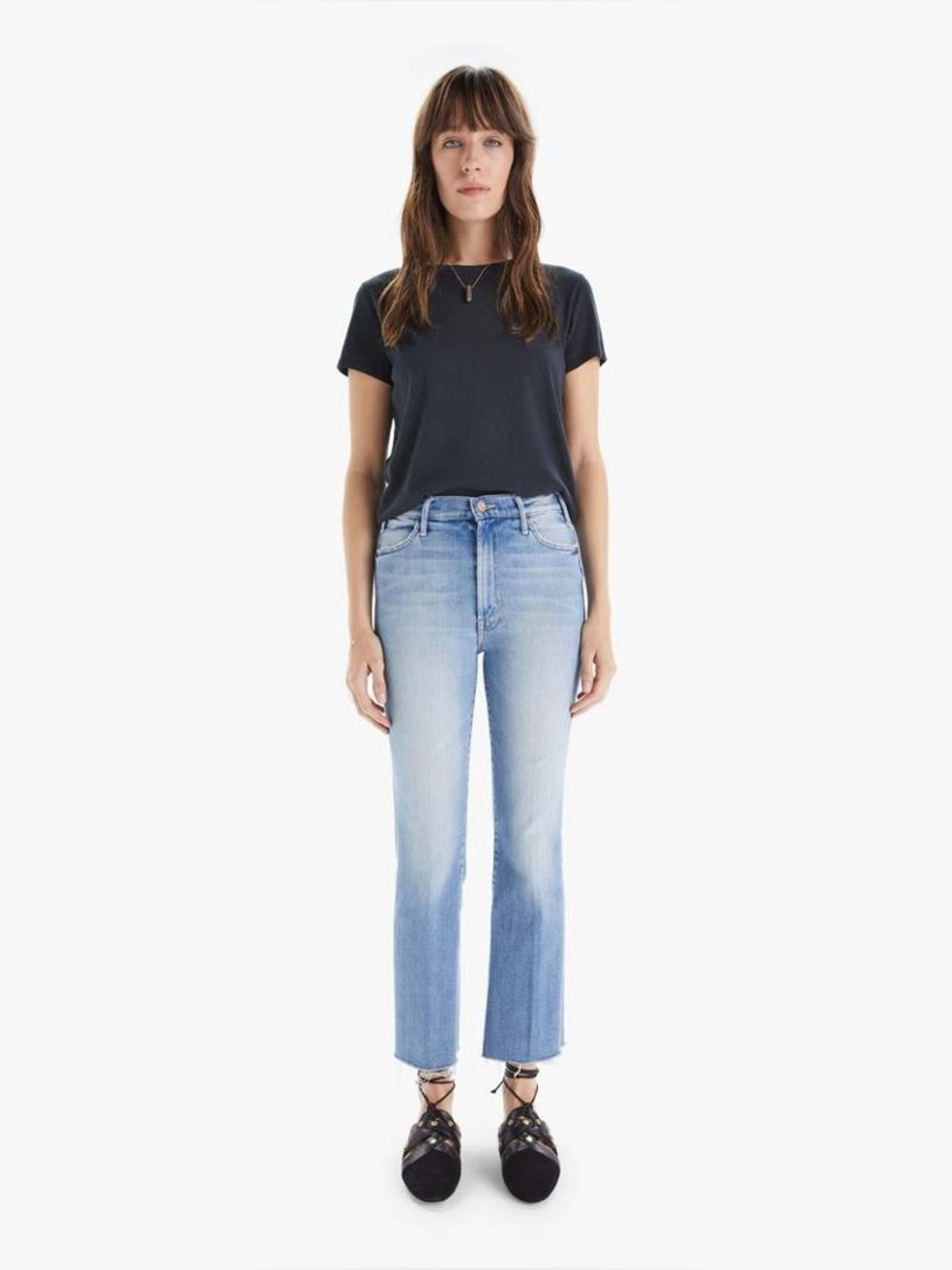Mother hustler ankle drag au revoir Light Blue High-Rise Jeans 27